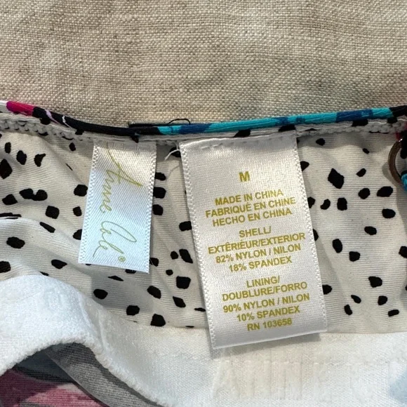 Anne Cole Floral Halter Swim Top -M - Picture 2 of 5